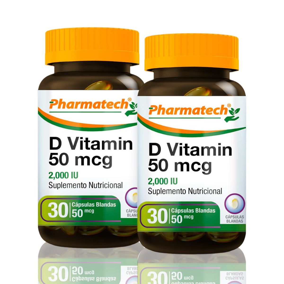 PHARMATECH - Vitamina D 2000Ui Pharmatech 30 Caps Blandas Pack X2