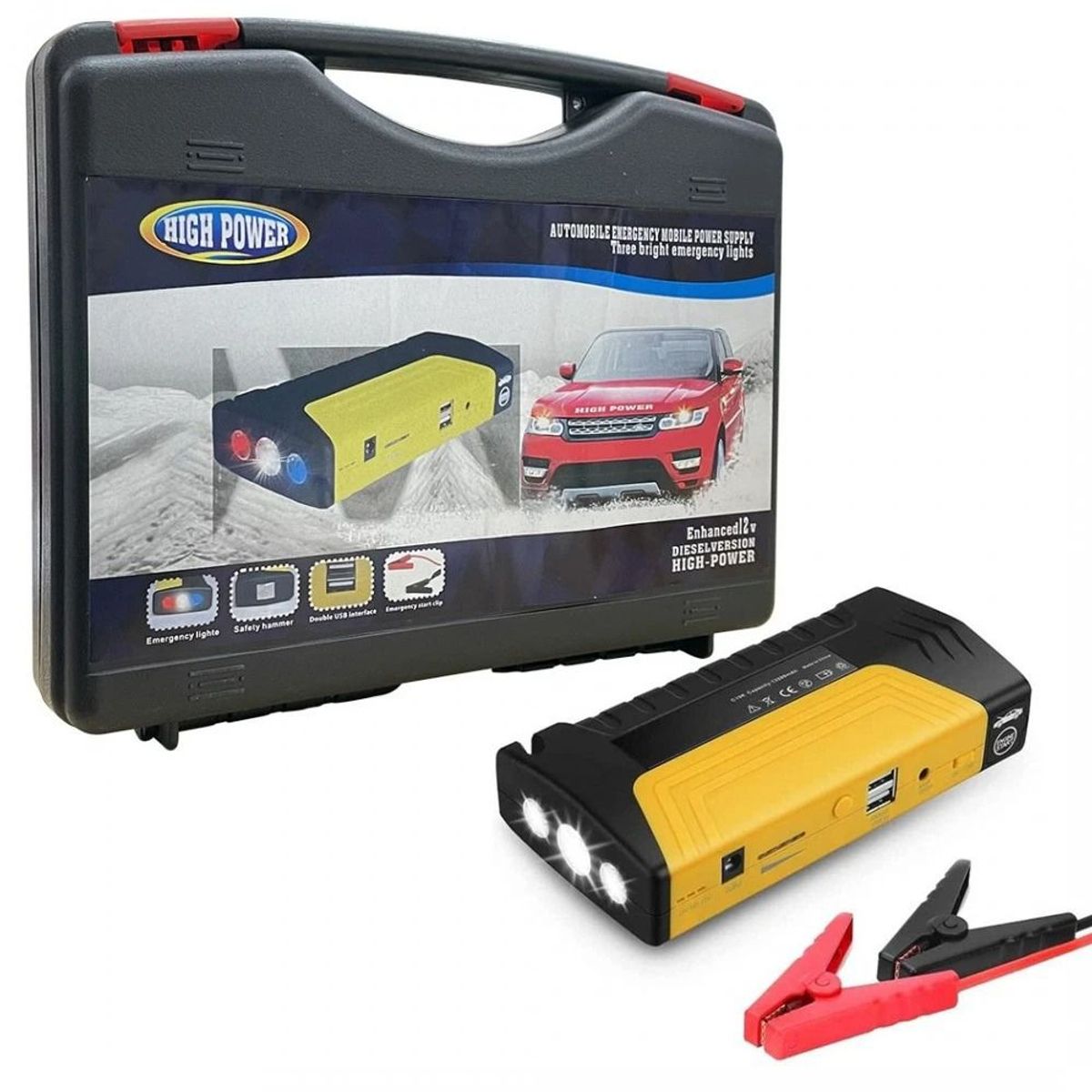 OEM - Kit Arrancador Bateria Auto Carro Recargable Power Bank