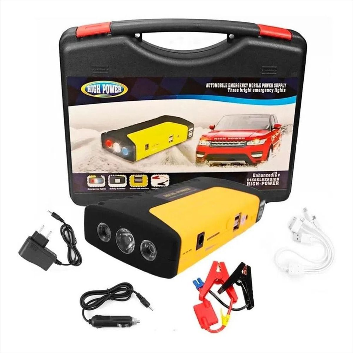 OEM - Kit Arrancador Bateria Auto Carro Recargable Power Bank