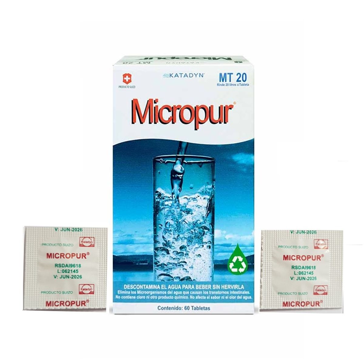 GENERICO - 25 Pastillas purificadoras de agua MICROPUR