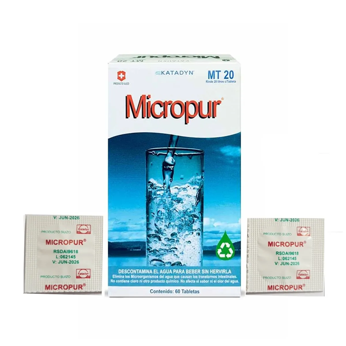 GENERICO - 25 Pastillas purificadoras de agua MICROPUR