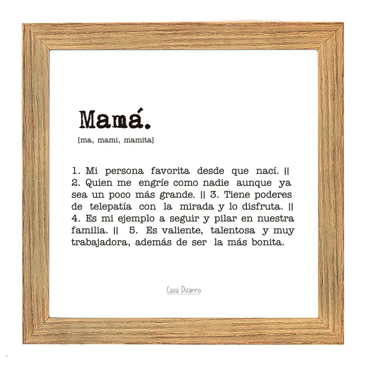 CASA PIZARRO - Cuadro regalo para mamá 17x17cm