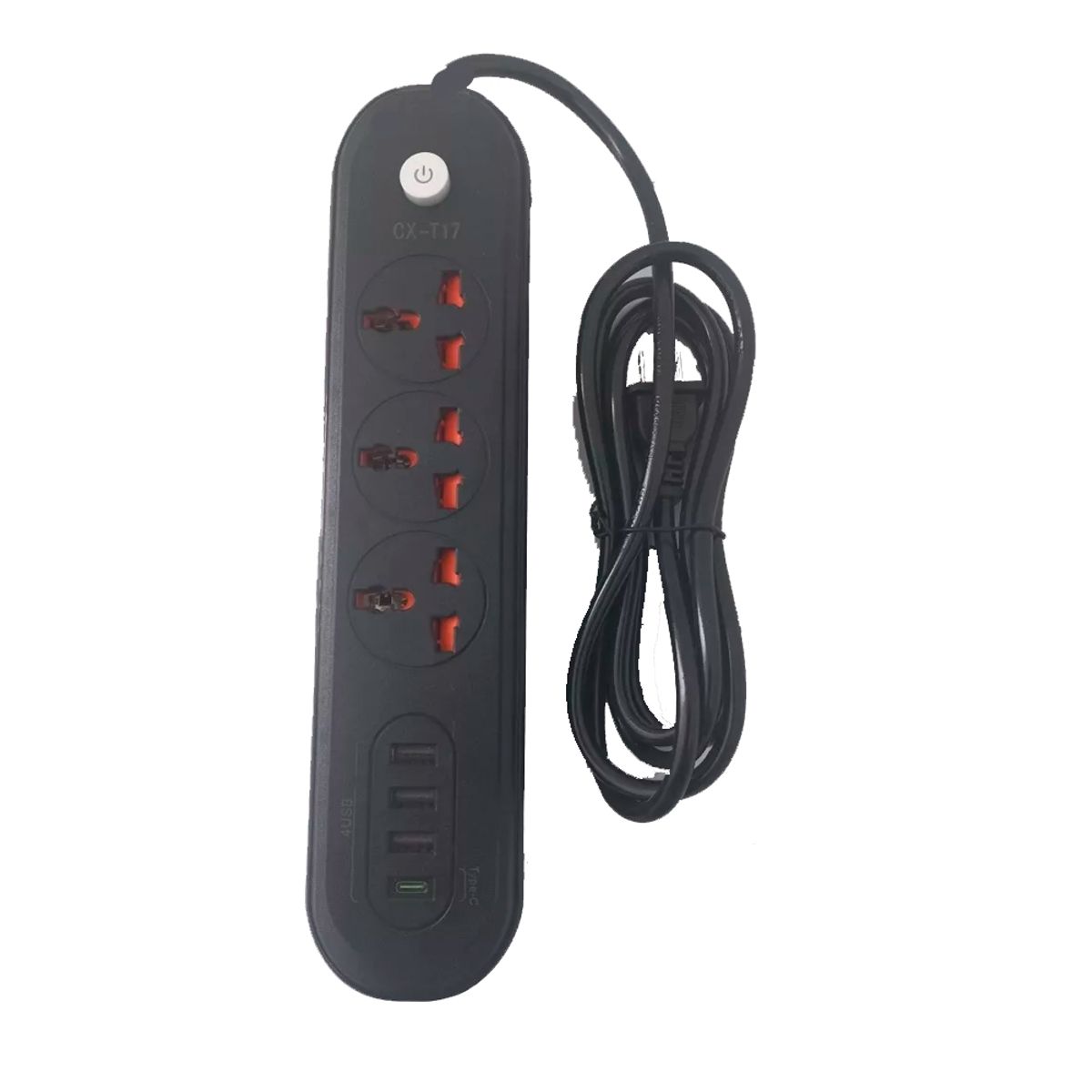 SEISA - Extensión Toma Corriente 3 Power Socket + 3 Usb + 1 Type C