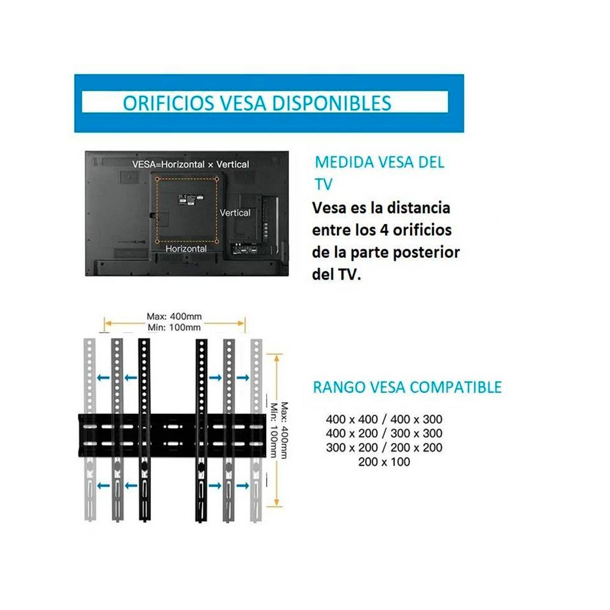 GENERICO - Rack Soporte Televisor Doble Brazo Para Tv De 40 - 80 pulgadas