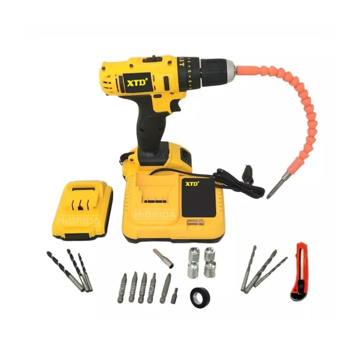 XTD - COMBO TALADRO PERCUTOR 24V INALÁMBRICO ADAPTADOR CALADORA