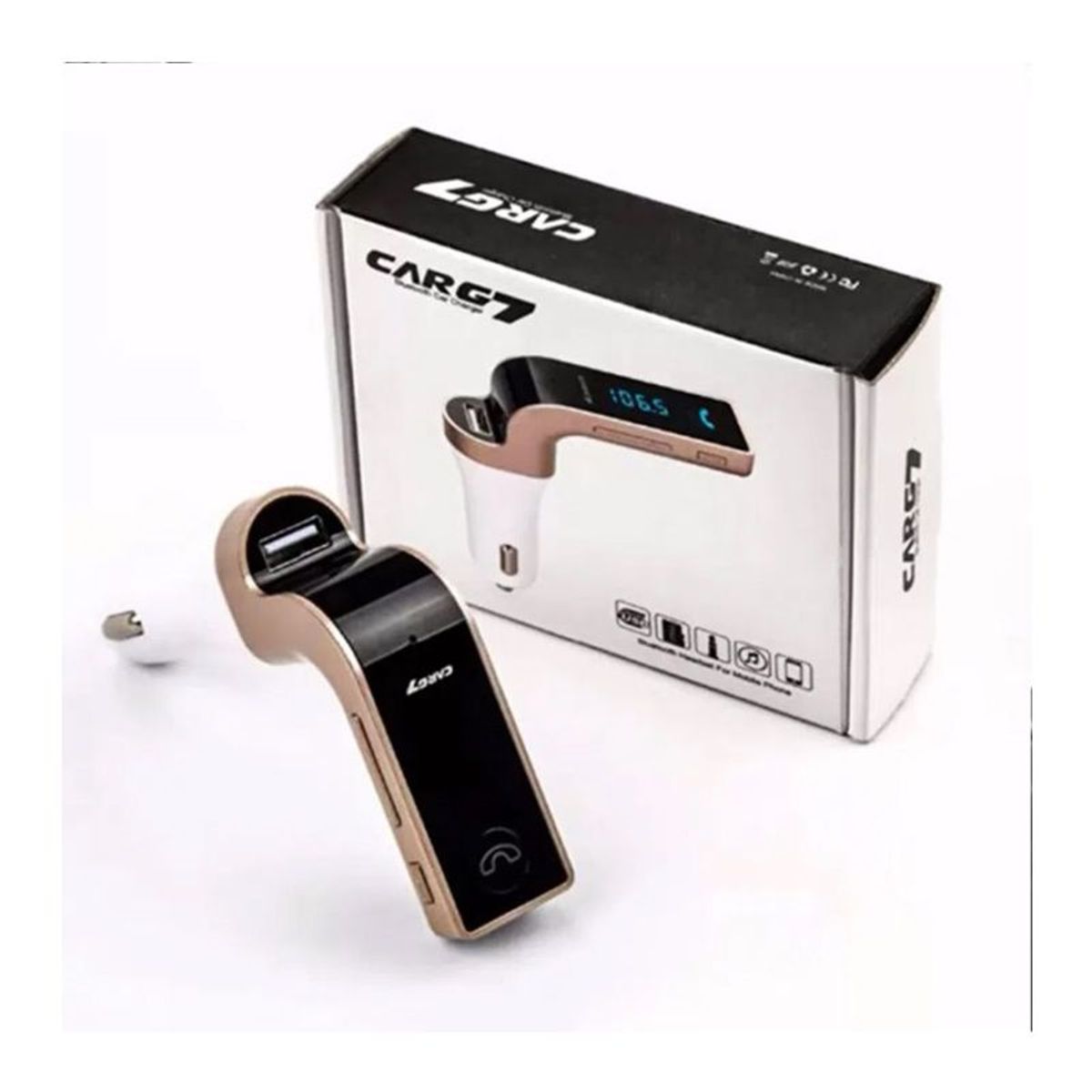 GENERICO - Receptor Transmisor Bluetooth FM para Auto Car Charger USB