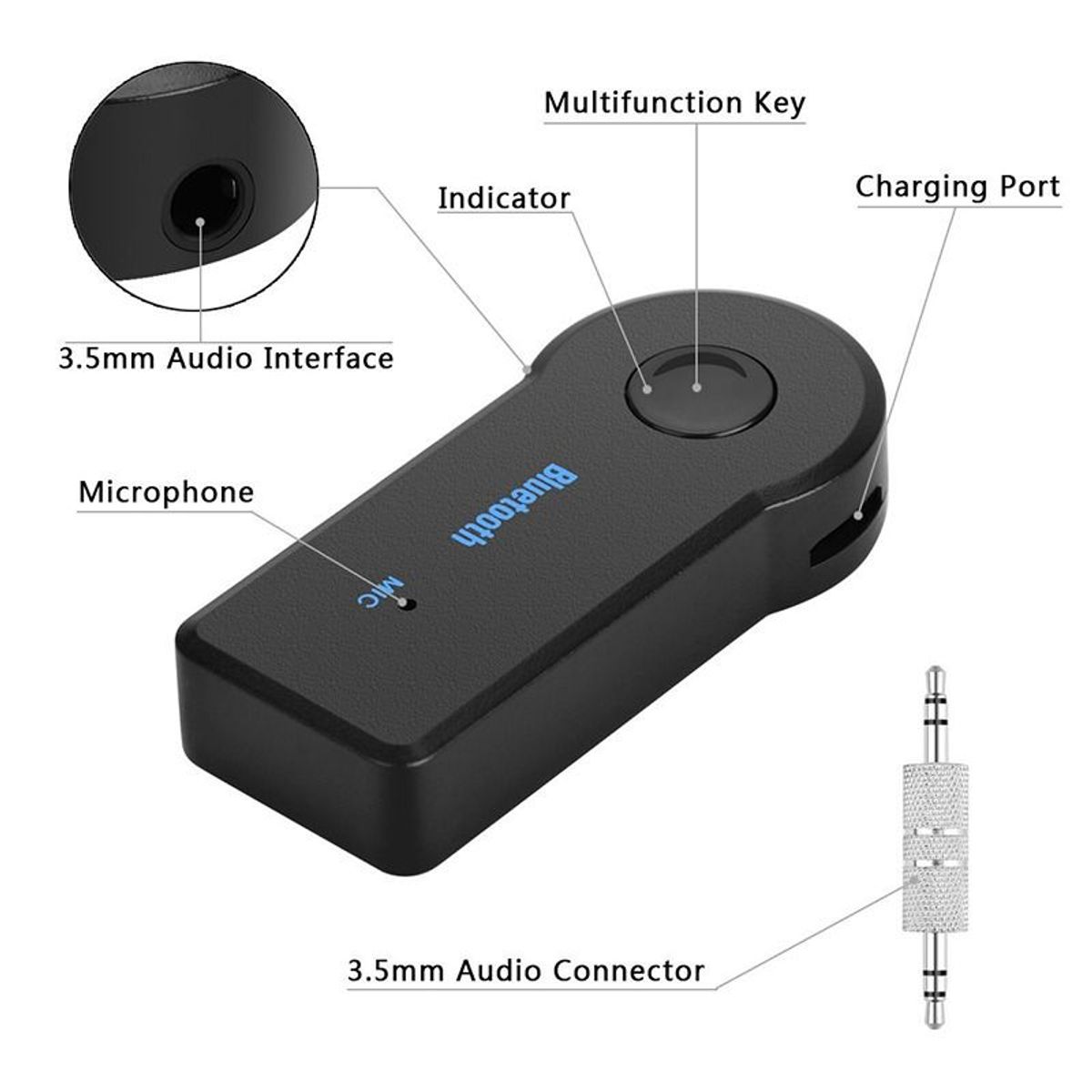 UNIVERSAL - Adaptador Bluetooth 5.0 Conector 3.5mm