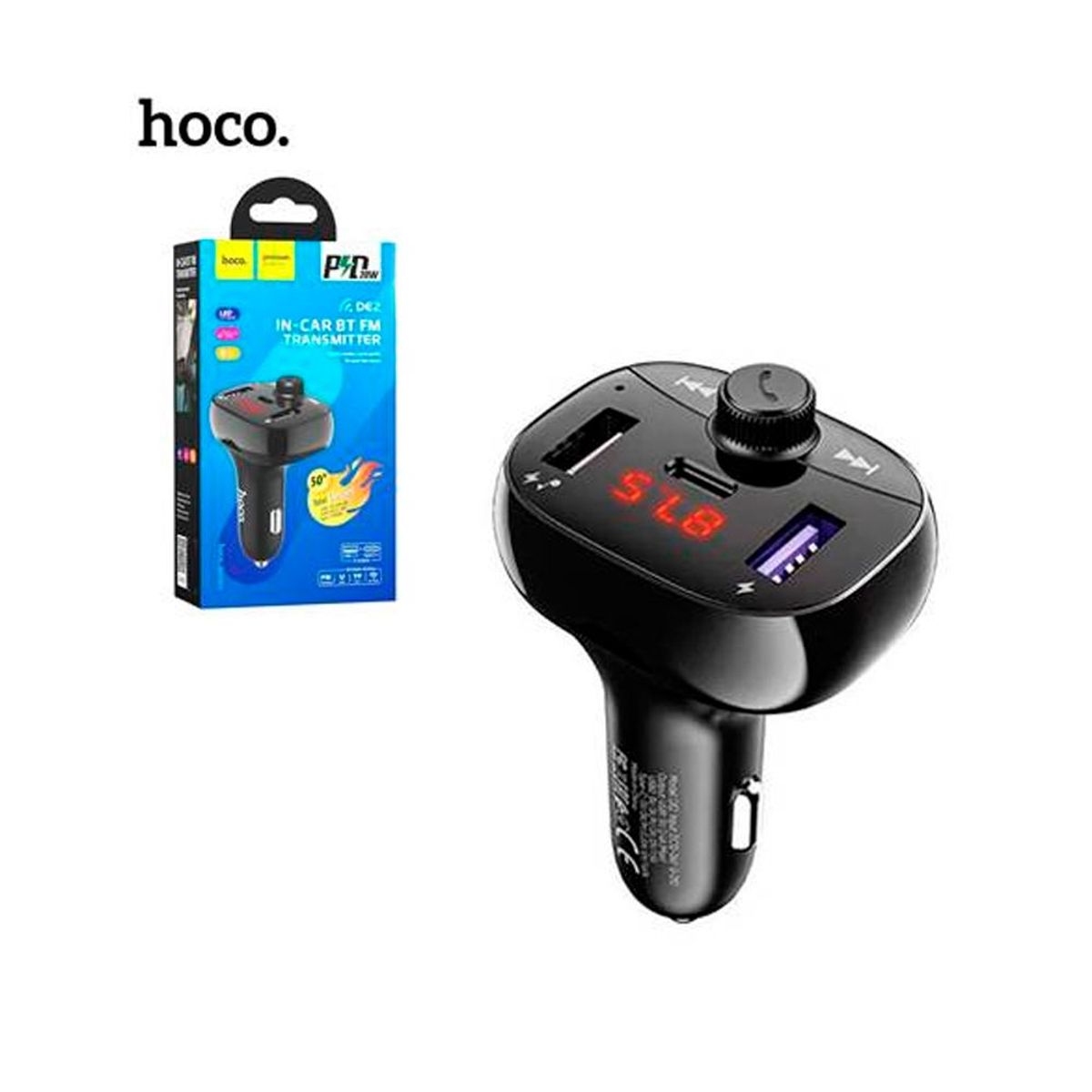 HOCO - TRANSMISOR RECEPTOR BLUETOOTH CARGADOR AUTO HOCO DE2