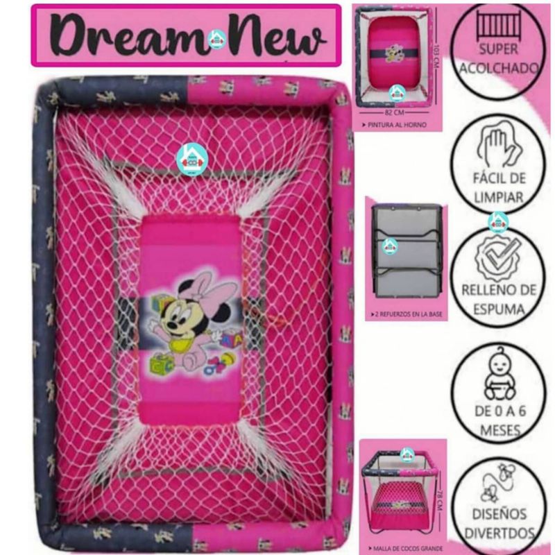 GENERICO - Corral para Bebe DREAM NEW ROSADO
