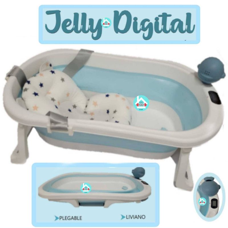BABY KITS - Tina de baño con termómetro y rociador CAM CELESTE