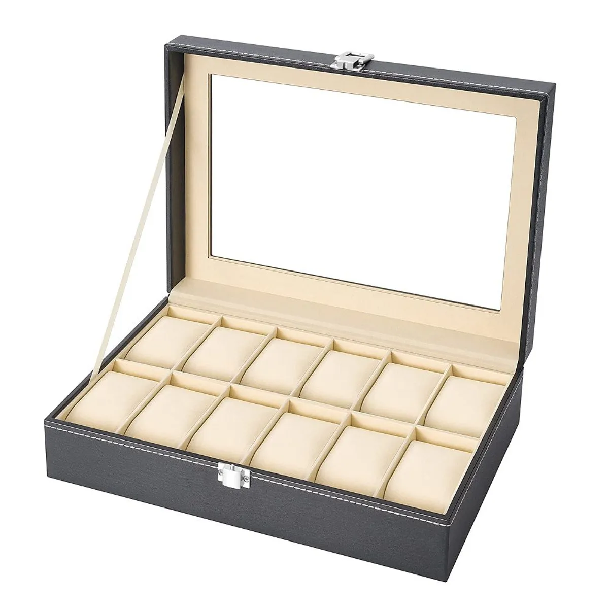 GENERICO - Organizador de Reloj Color Negro Capacidad para 12 Relojes