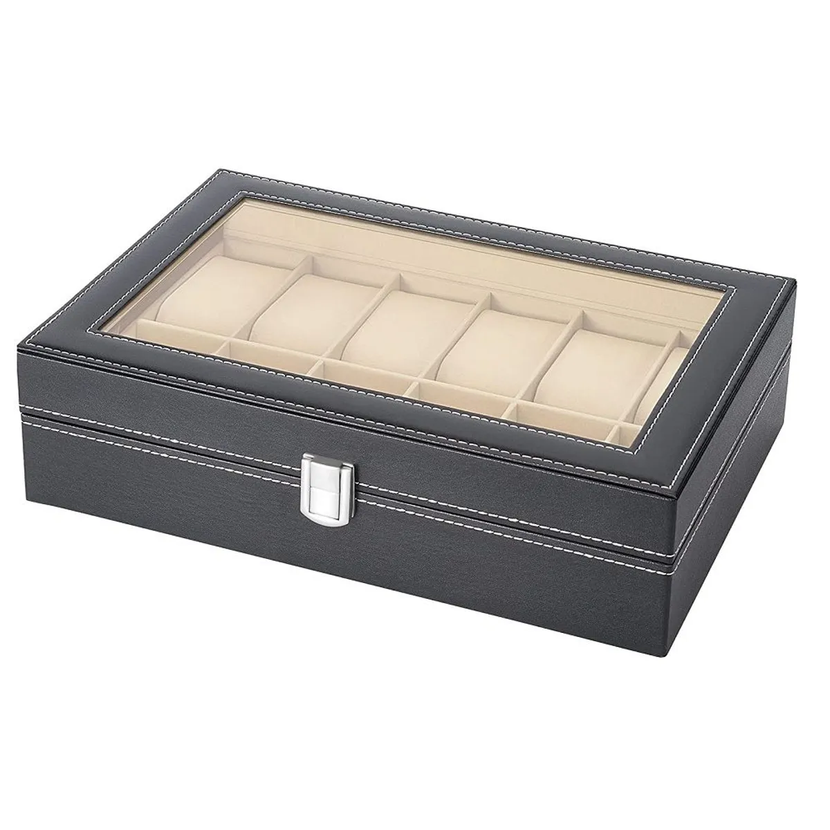 GENERICO - Organizador de Reloj Color Negro Capacidad para 12 Relojes