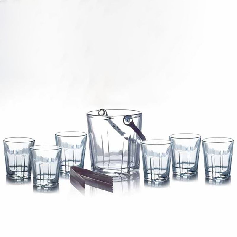 HYGGE - Hielera de Vidrio Set de 7 PCS Hielera más 6 vasos