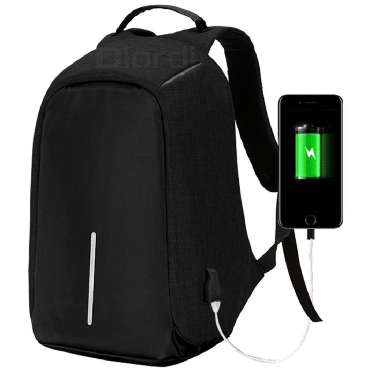 GENERICO - Mochila Antirrobo Impermeable Anticorte Puerto Usb - Negro_.