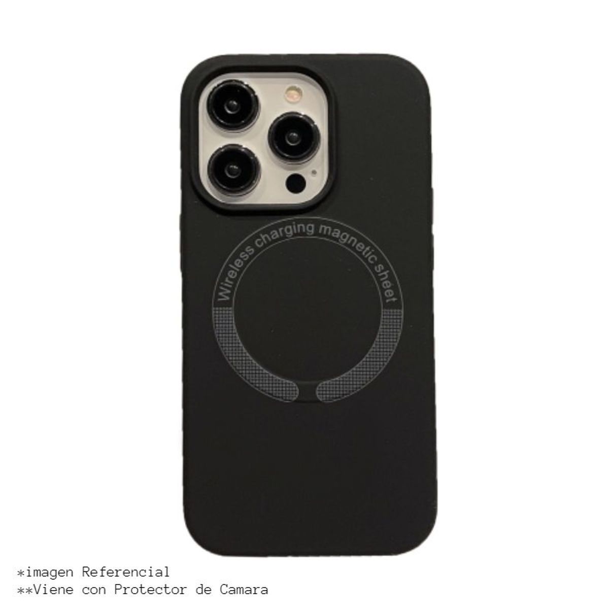 GENERICO - Silicona con Anillo de Carga Inalambrica para Samsung S23 - Negro