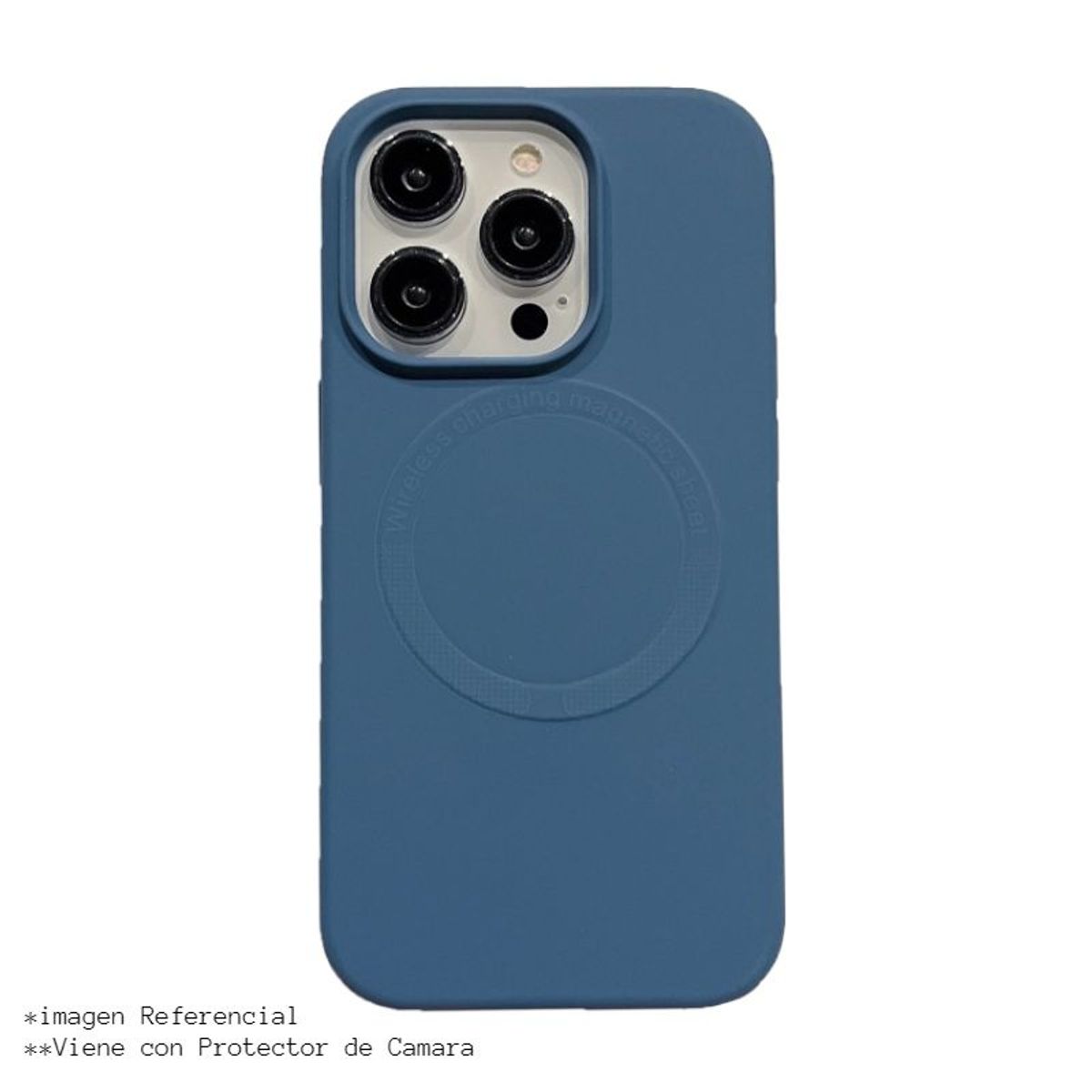 GENERICO - Silicona con Anillo de Carga Inalambrica para Samsung S23 - Azul