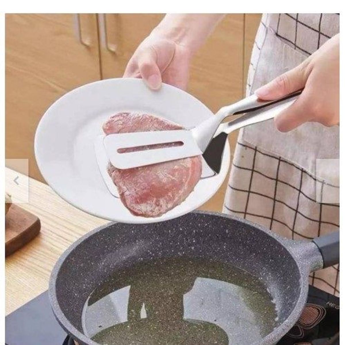 GENERICO - Utensilio de cocina pinza de acero inoxidable para frituras