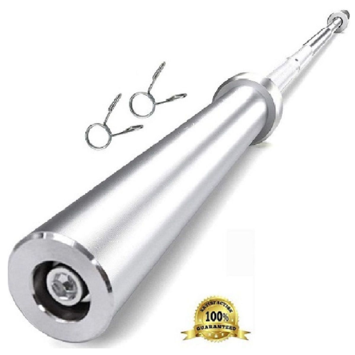 ALPHA GYM - Barra olímpica recta de 16kg  seguros