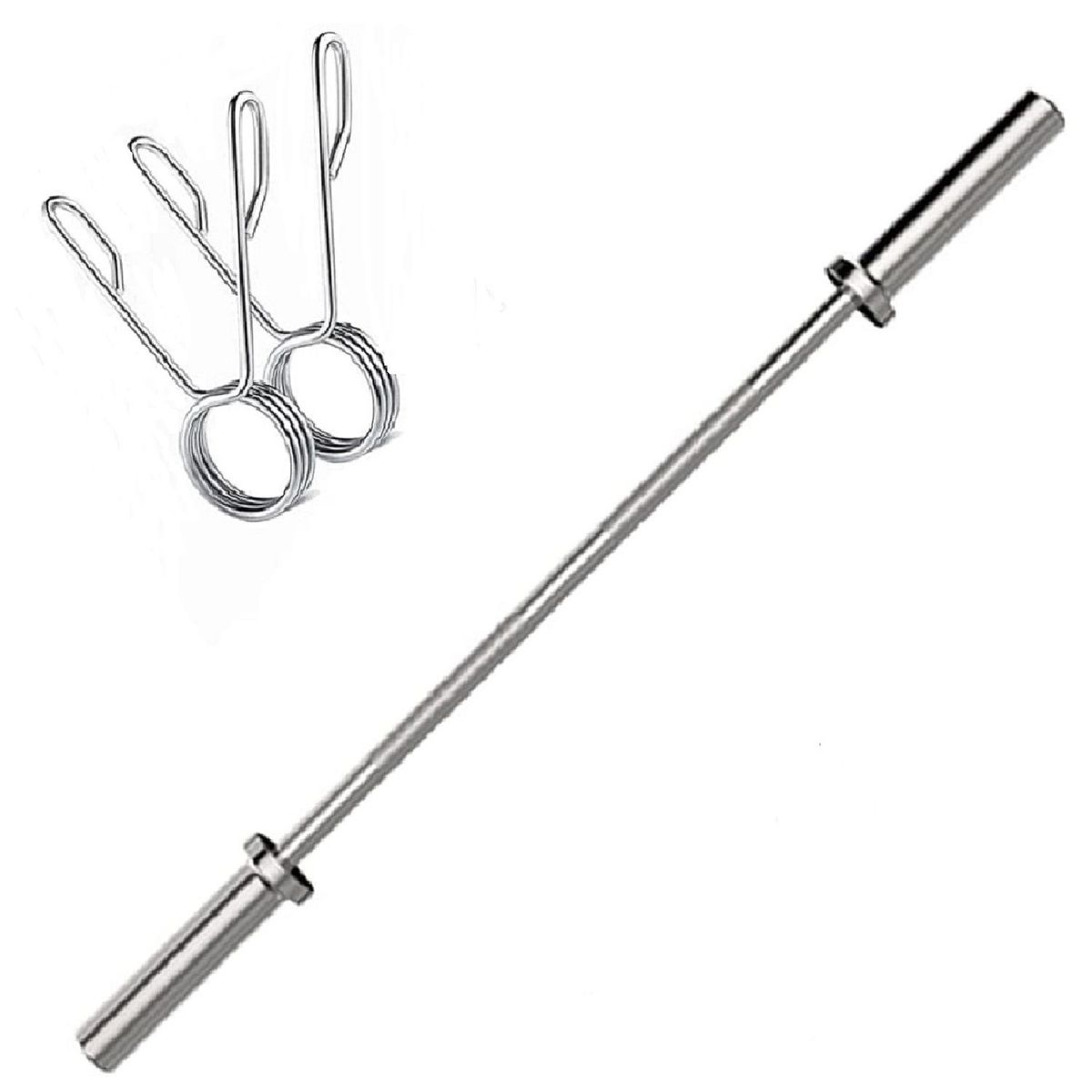 ALPHA GYM - Barra olímpica recta de 16kg  seguros