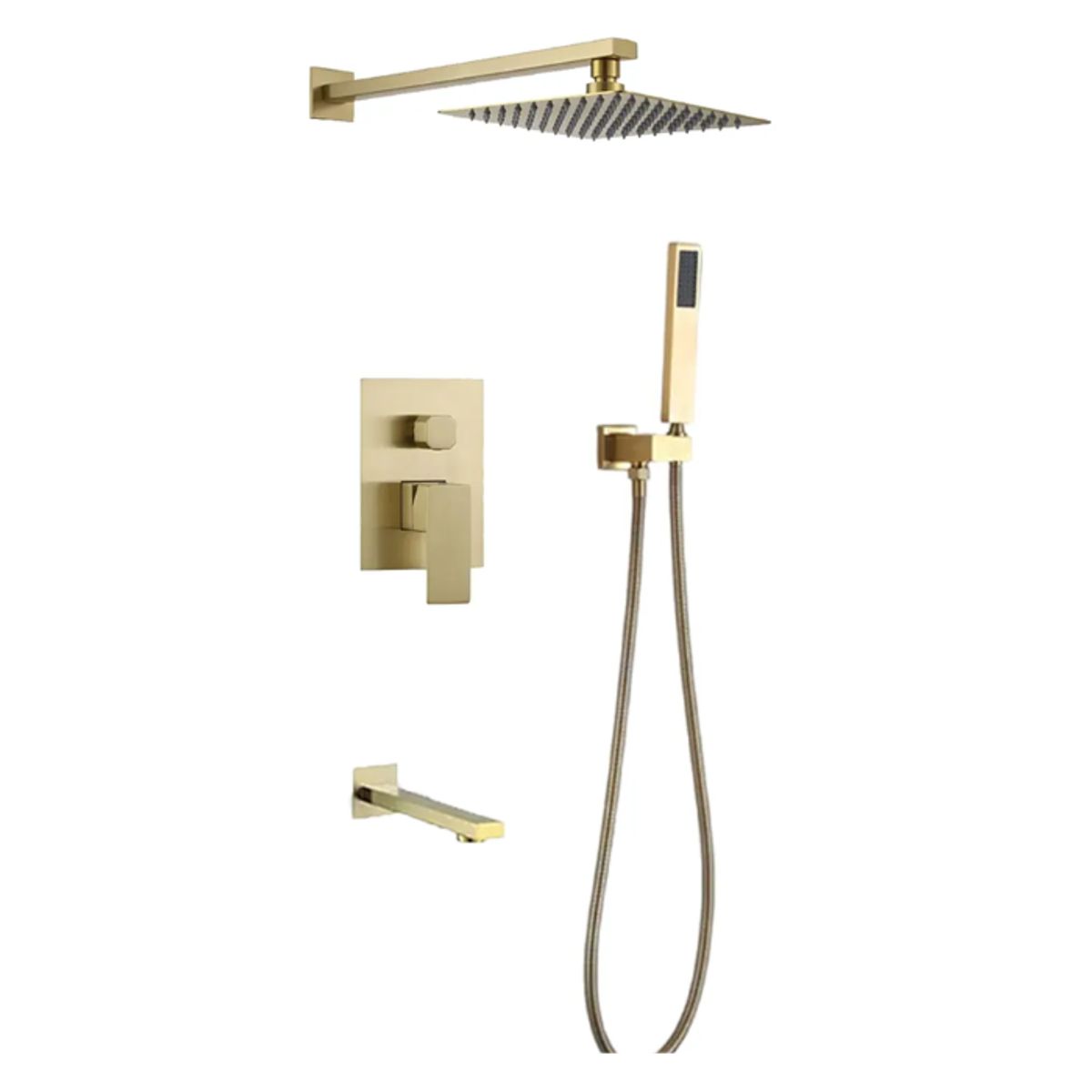 XM - MEZCLADORA PARA DUCHA Y TINA DORADO CUADRADO MT304- 010D707