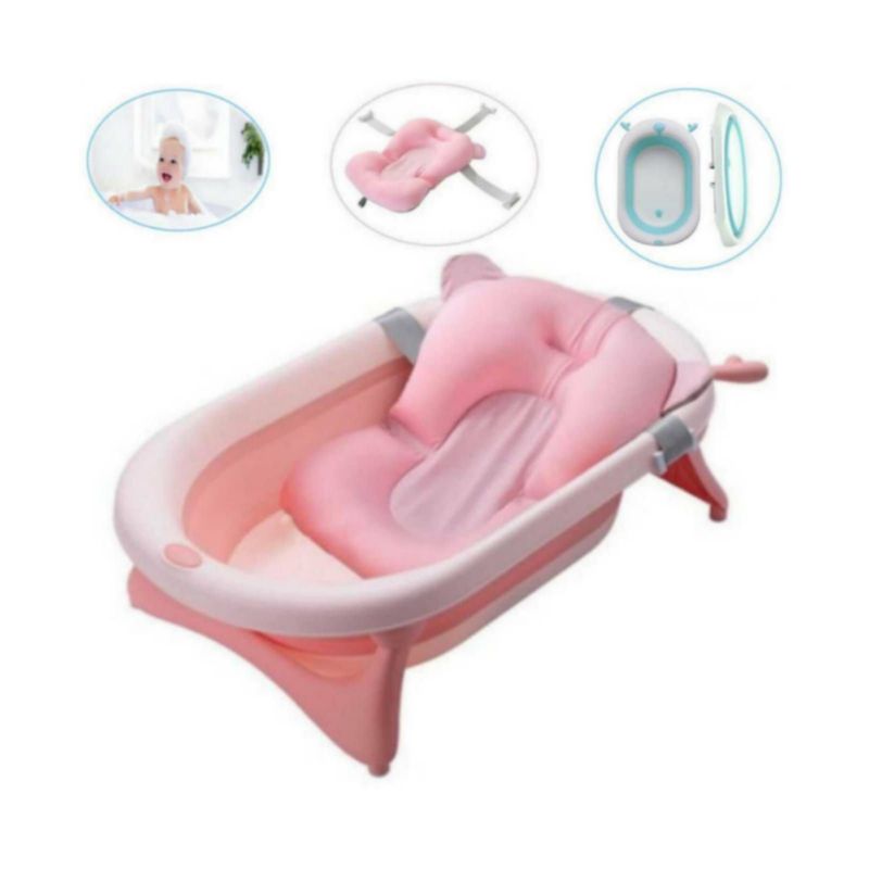 BABY HAPPY - Bañera Tina de Baño Plegable  cojin ROSADO