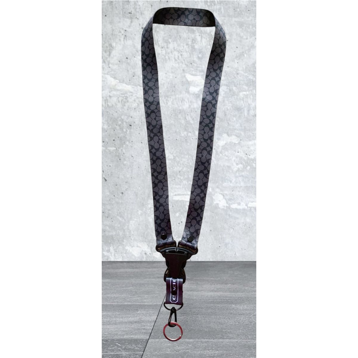 GENERICO - Llavero Coach Lanyard Nylon Pita Marron
