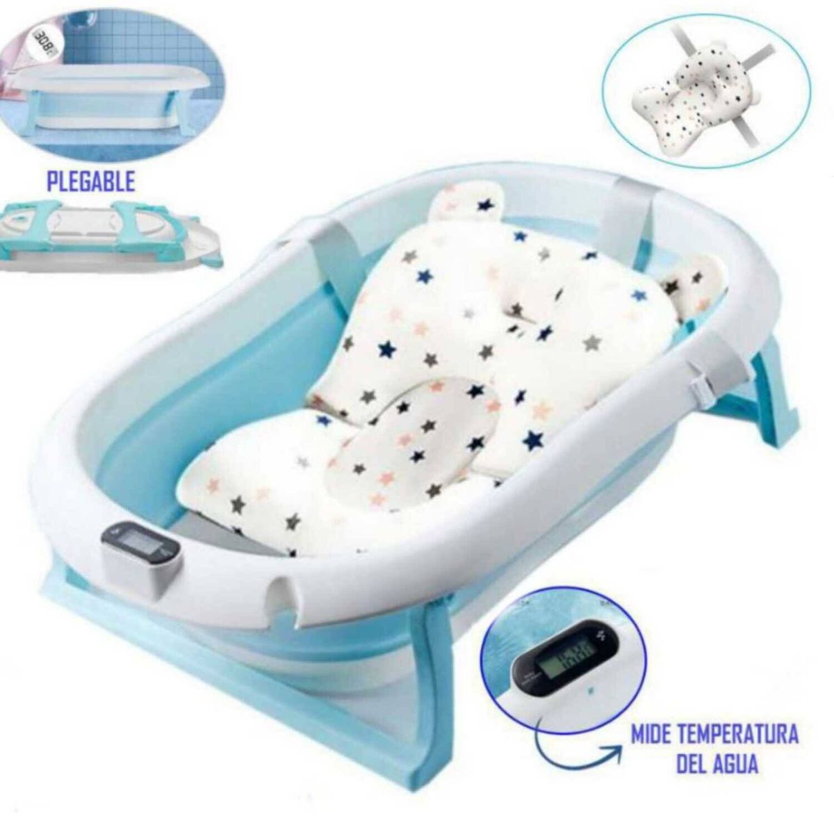 IDEAL - Bañera para bebe con termómetro SPA CELESTE