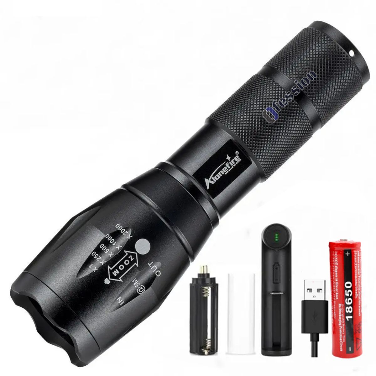 GENERICO - Linterna Táctica Profesional Super Potente  con zoom largo alcance