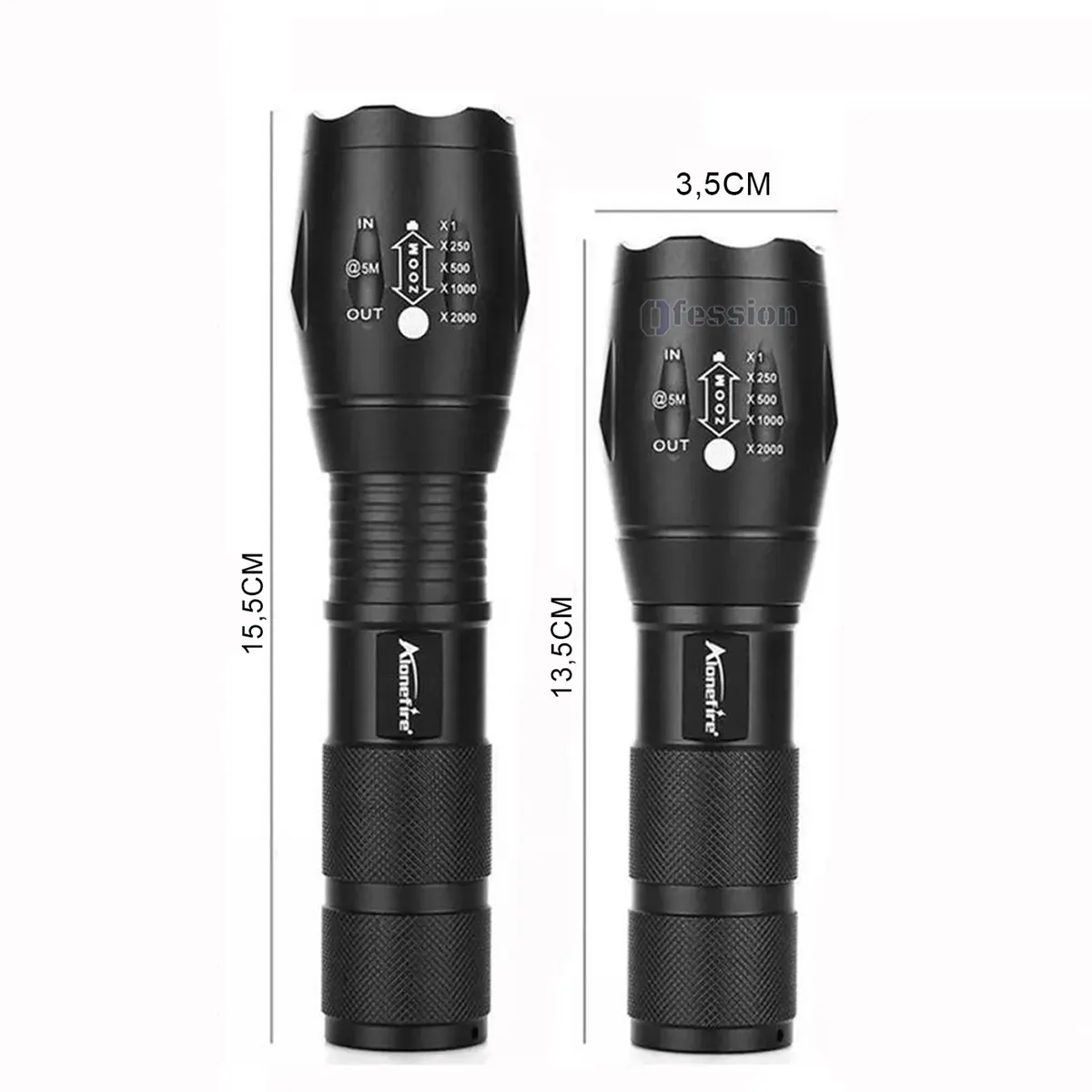 GENERICO - Linterna Táctica Profesional Super Potente  con zoom largo alcance