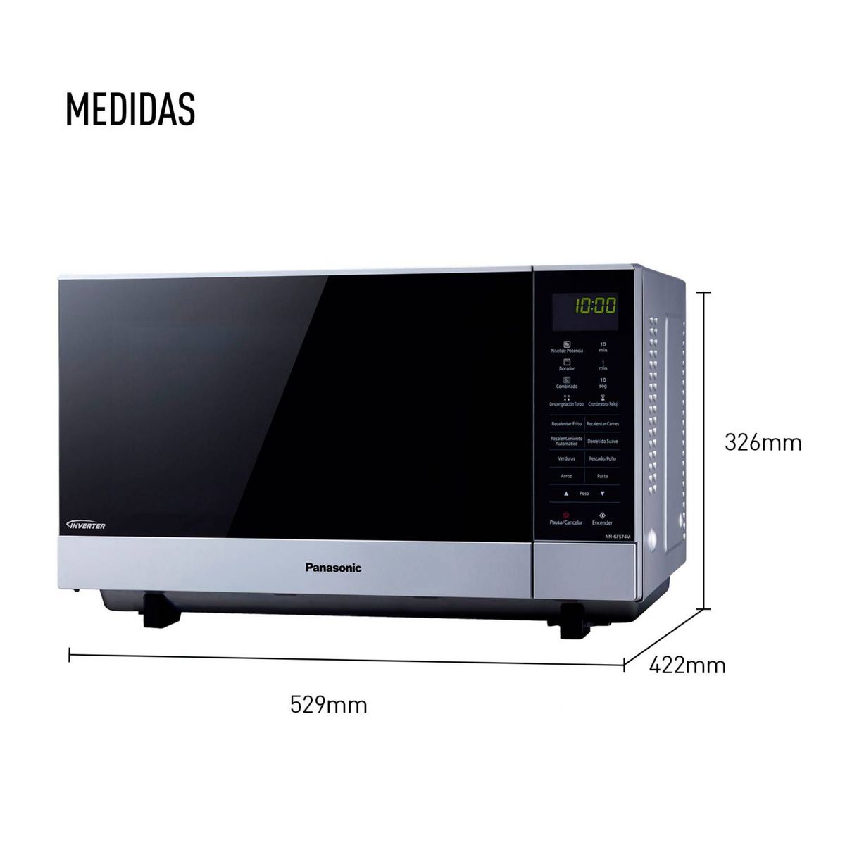 PANASONIC - Pannasonic Microondas  NN-GF574MRPM Grill 27L Inverter