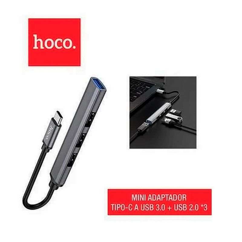 HOCO - Adaptador Multipuerto Tipo-C a USB 4 en 1 Hoco para Portátiles Laptop