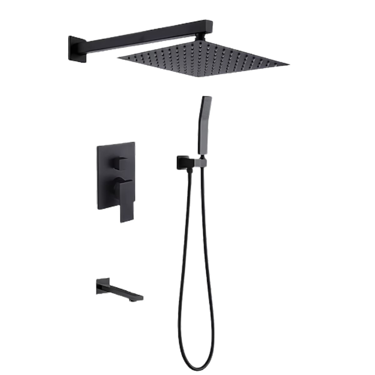 XM - MEZCLADORA PARA BAÑO Y TINA NEGRO CUADRADO MT304- 010D701