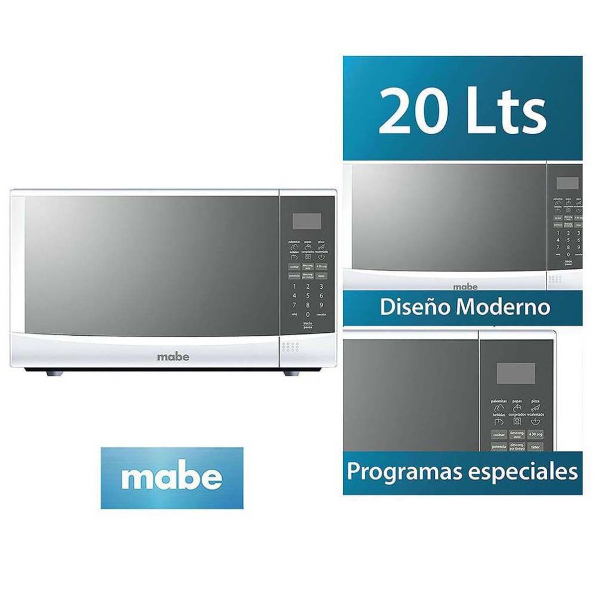 MABE - Horno Microondas 20 Litros HMM20PEE Espejado