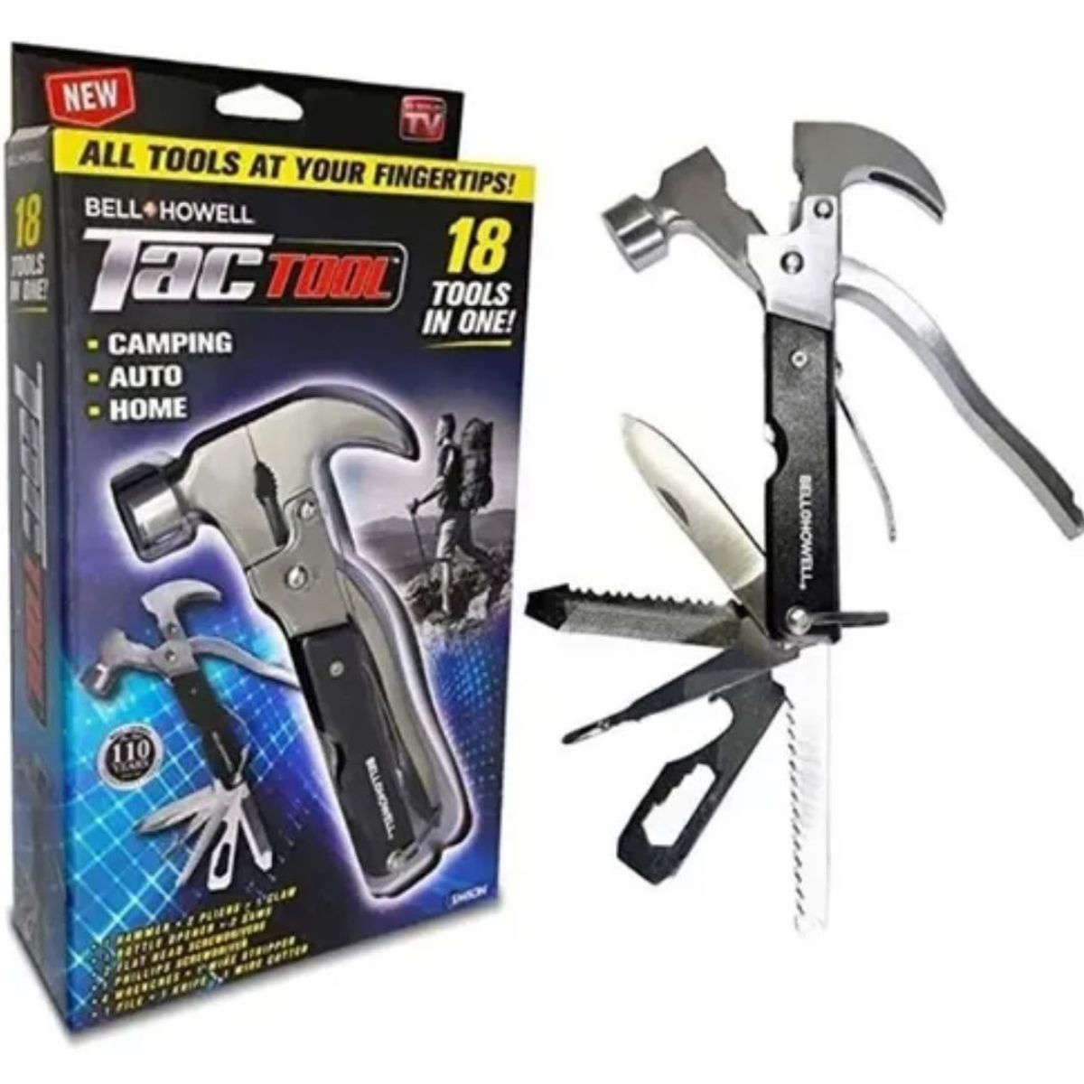 OEM - Martillo Multiusos 18 Herramientas en 1 Tac Tool