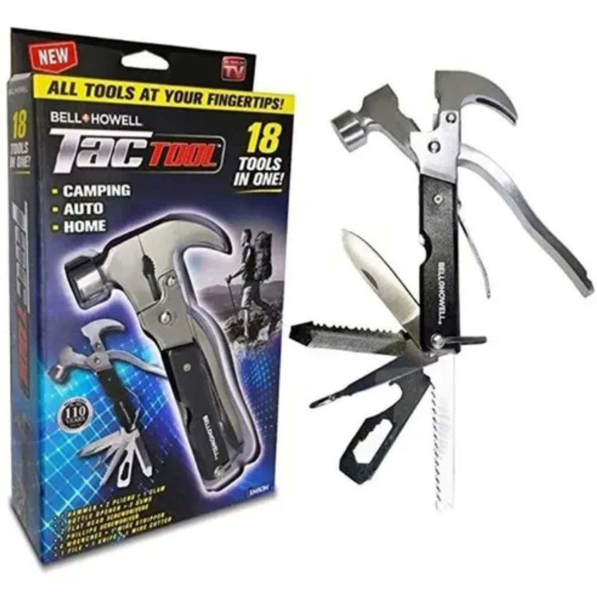 OEM - Martillo Multiusos 18 Herramientas en 1 Tac Tool