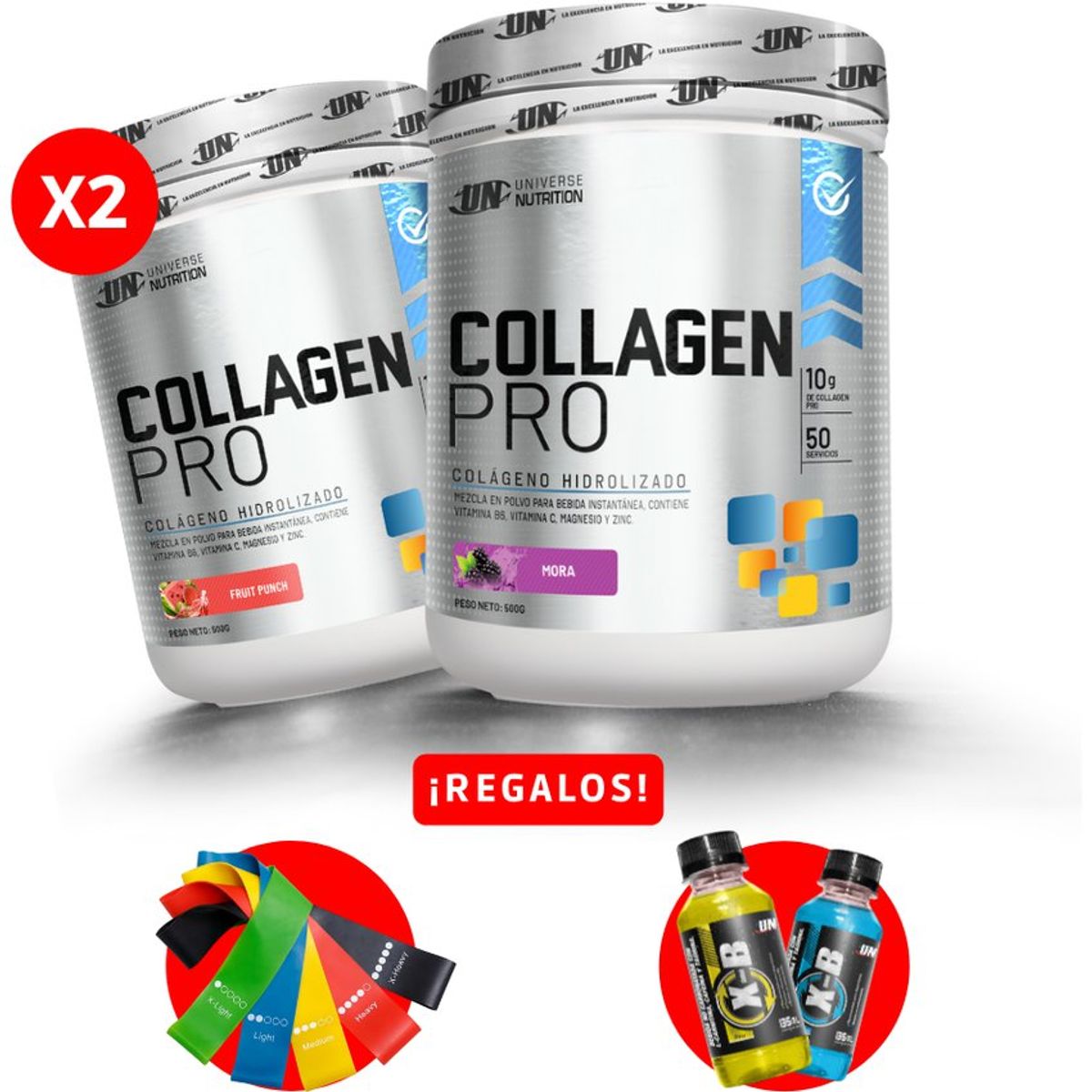 UNIVERSE NUTRITION - 02 collagen pro 500gr colágeno un + regalos