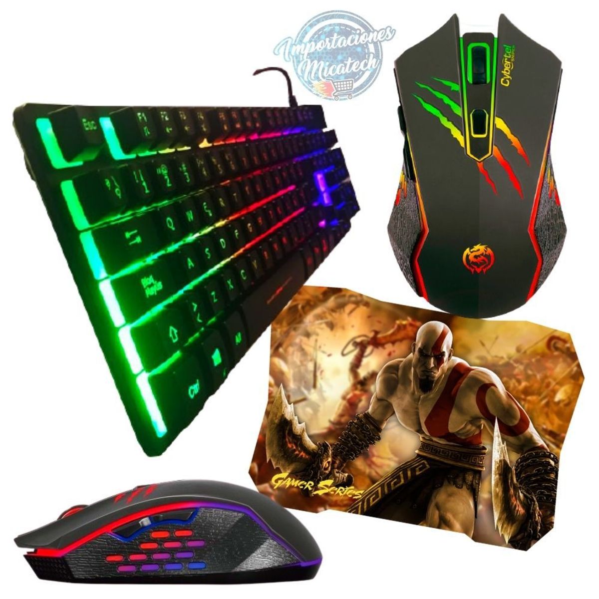 CYBERTEL - Kit Gamer Cybertel Teclado Semimecánico Xtreme  + Mouse Sniper + Pad