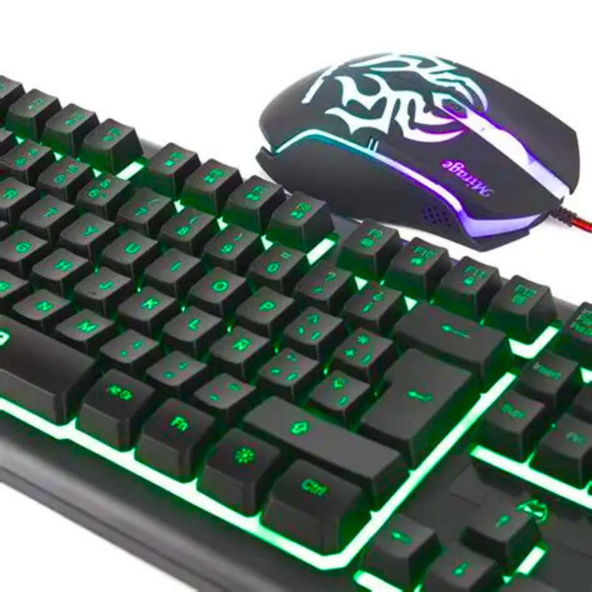 CYBERTEL - Kit Gamer 4 en 1 : Audifono Gamer+ Teclado Semimecánico Mirage + Mouse + Pad