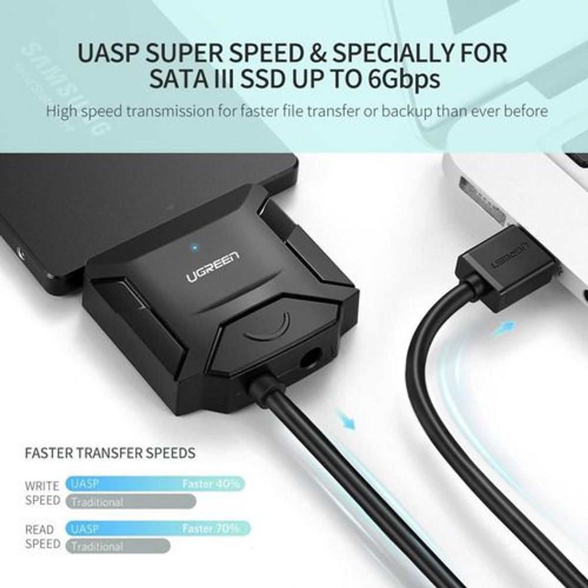 UGREEN - Ugreen Cable Adaptador Sata A Usb 3.0 Para 3.5 2.5 Sata ---