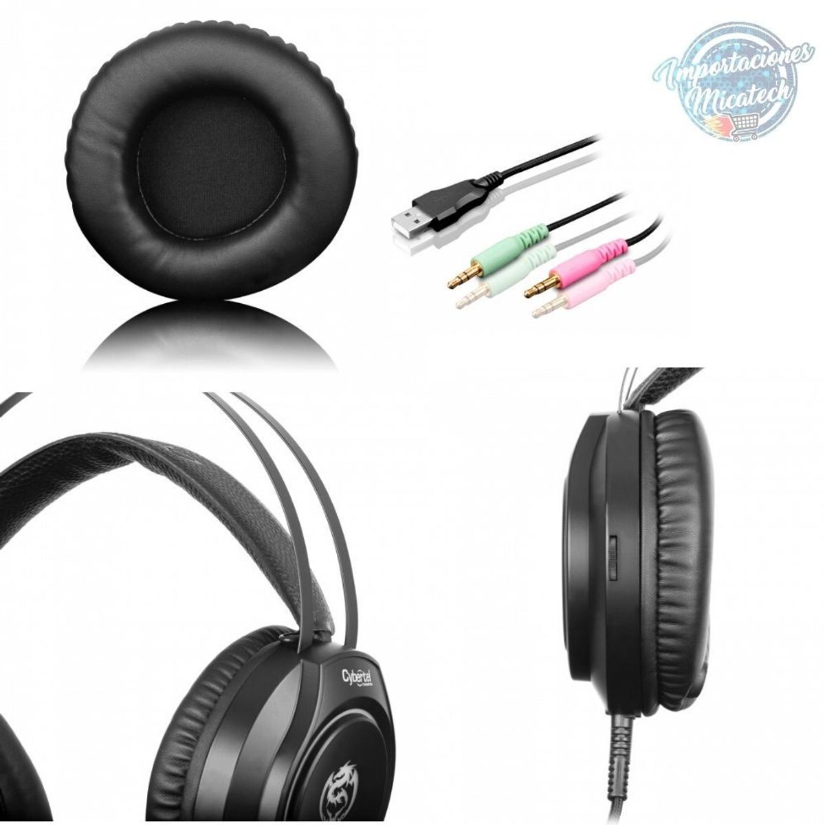 CYBERTEL - Audífono Gamer Cybertel Champion Rainbow C Micro