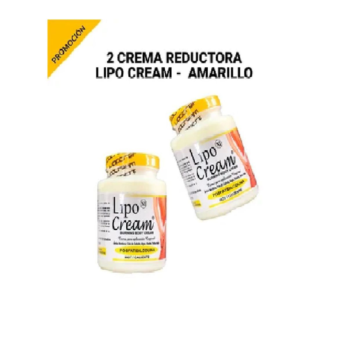 GENERICO - Pack De 2 Crema Reductora Lipo Cream - Tapa Amarilla