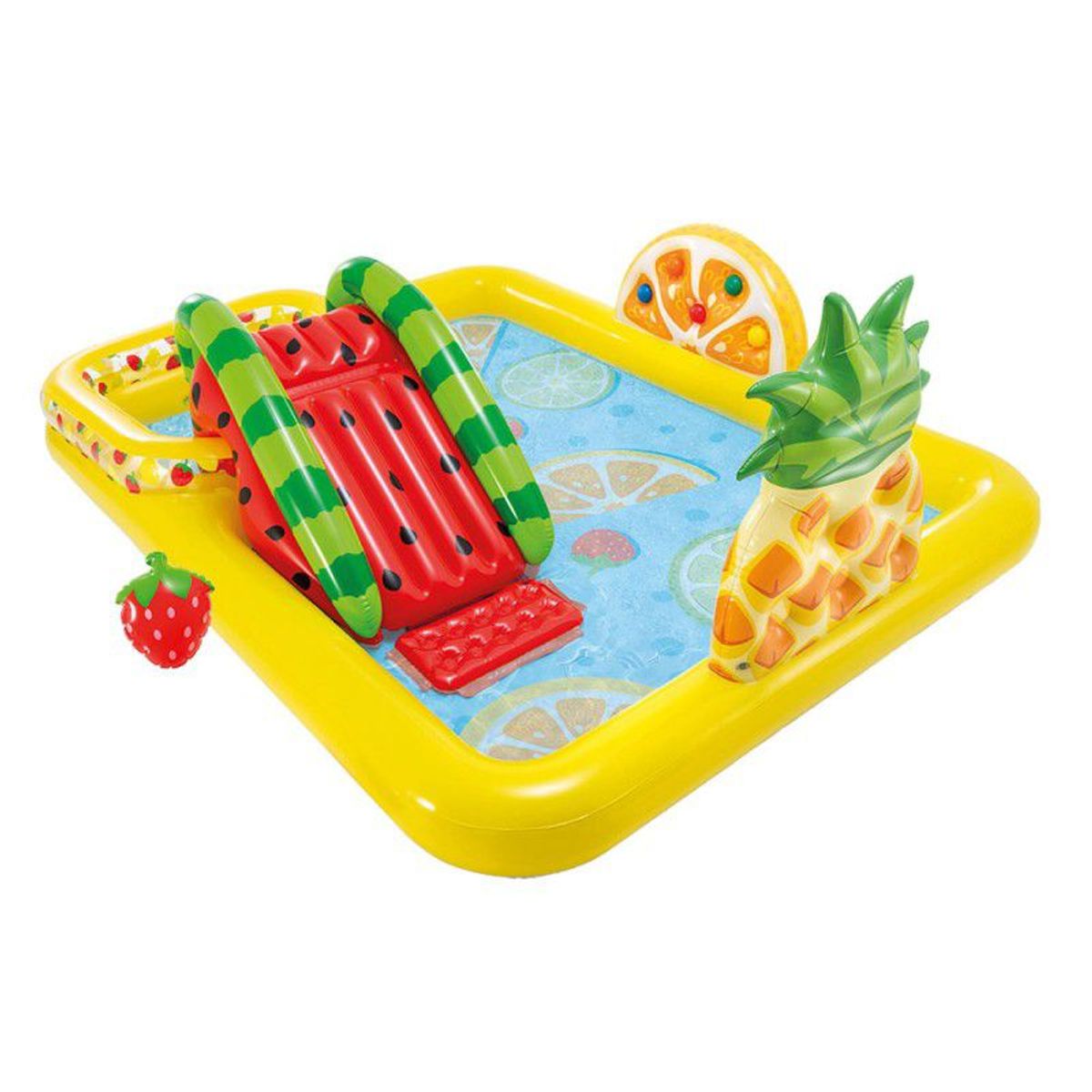 INTEX - Piscina Inflable, Centro de Juego con tobogán de frutas  - INTEX