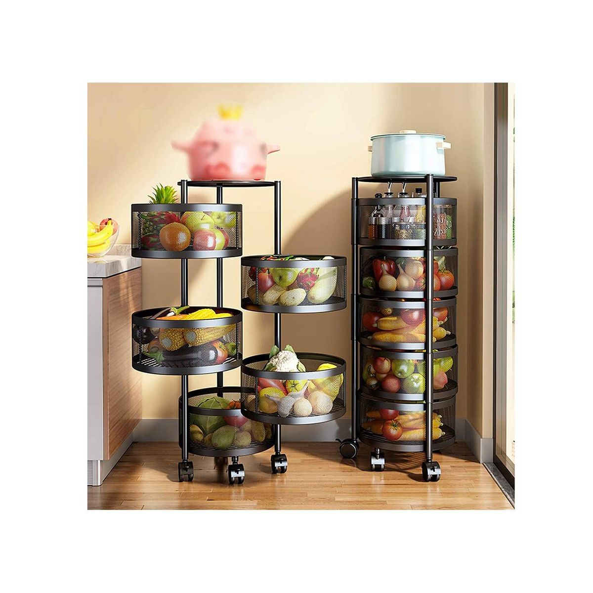 GENERICO - Estante Cesta Cocina Para Frutas Verduras Multifuncional