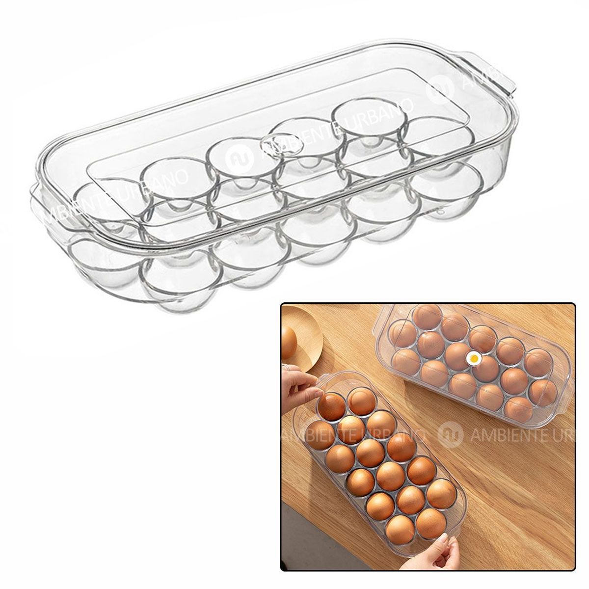 GENERICO - Huevera de plastico 16 huevos