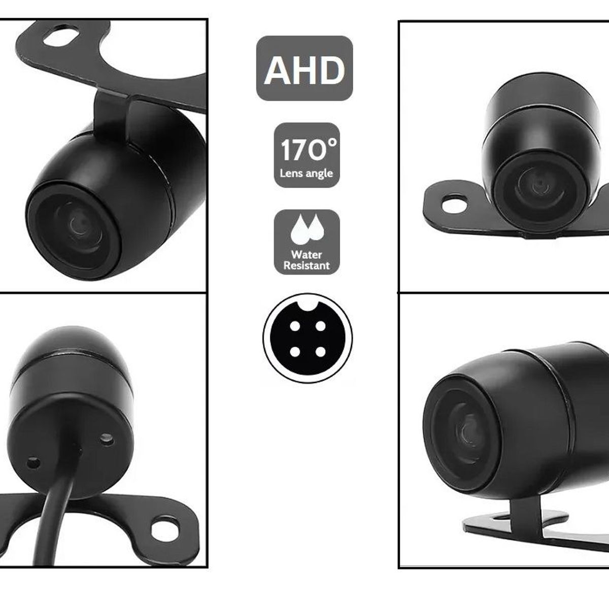 GENERICO - Camara Exterior Vehicular AHD 1080p Panoramica 4 pines MDVR