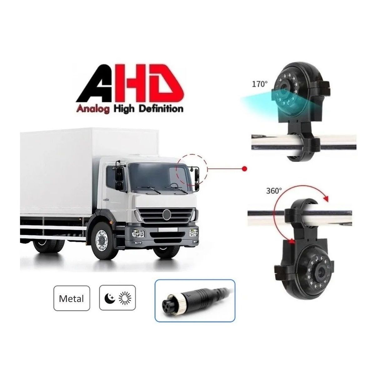 GENERICO - Camara Exterior Lateral Espejo Vehicular Camion AHD