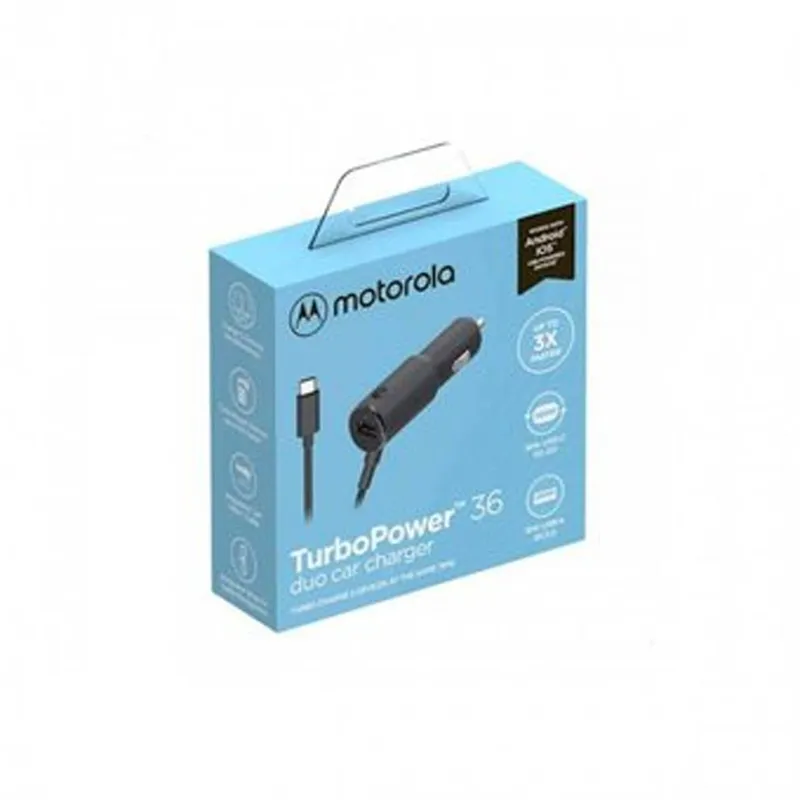 MOTOROLA - Cargador Motorola Duo Car 36w Turbo Power Charger