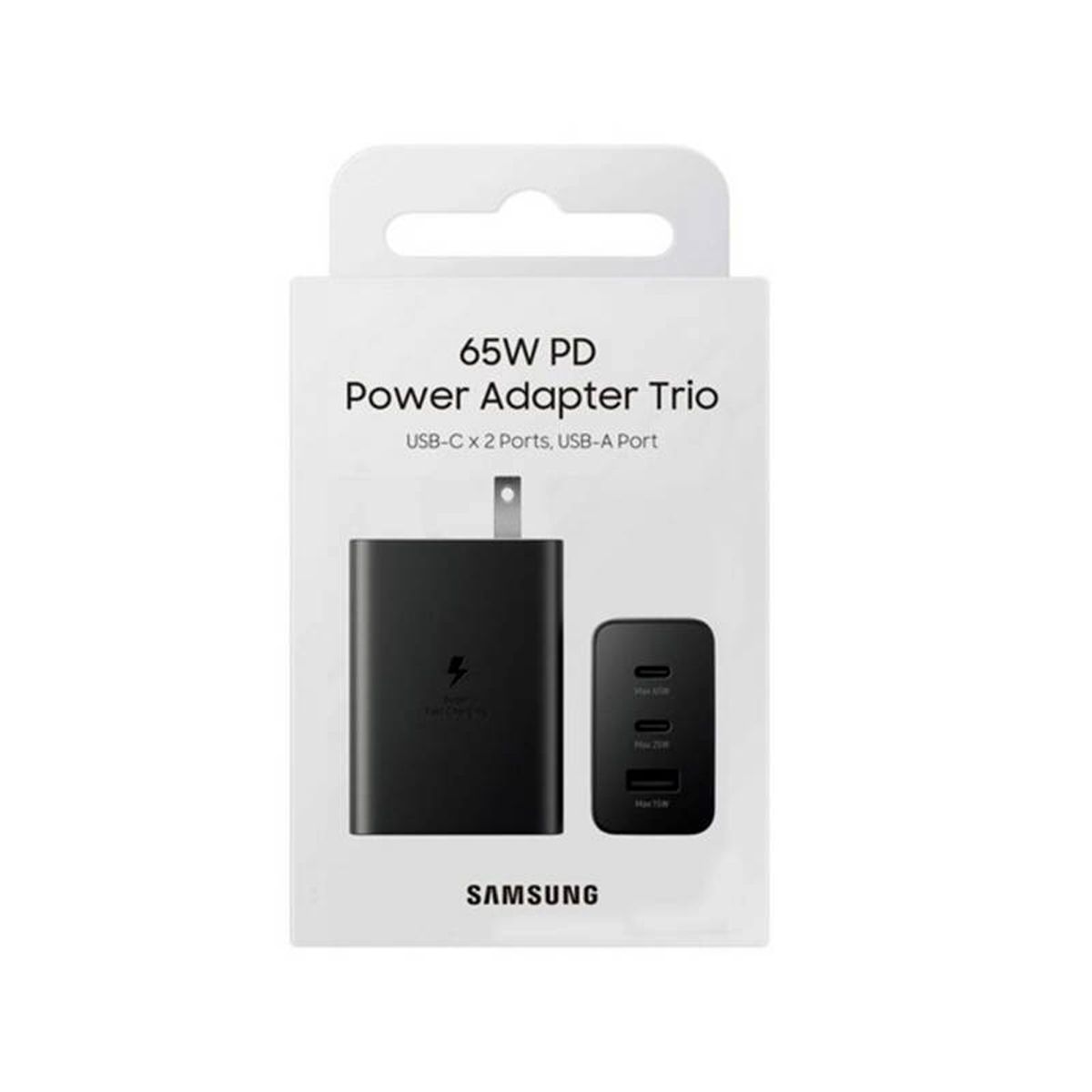 SAMSUNG - Cargador Power Adapter Samsung Trio 65W PD Original - Negro