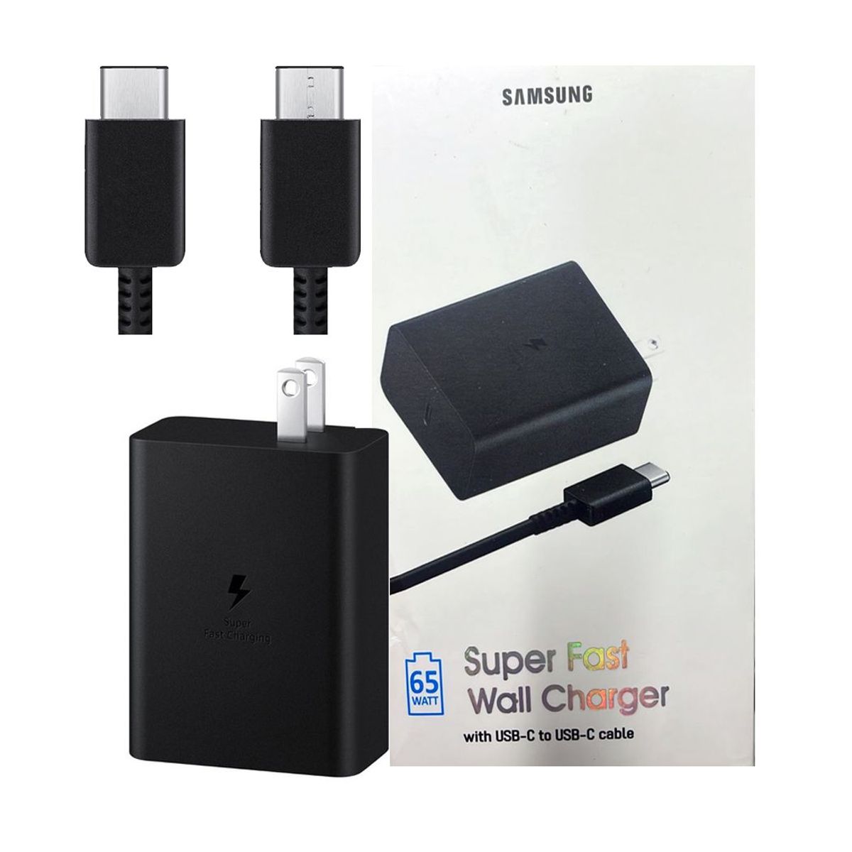 SAMSUNG - Cargador Samsung 65W Super Carga Rápida Negro
