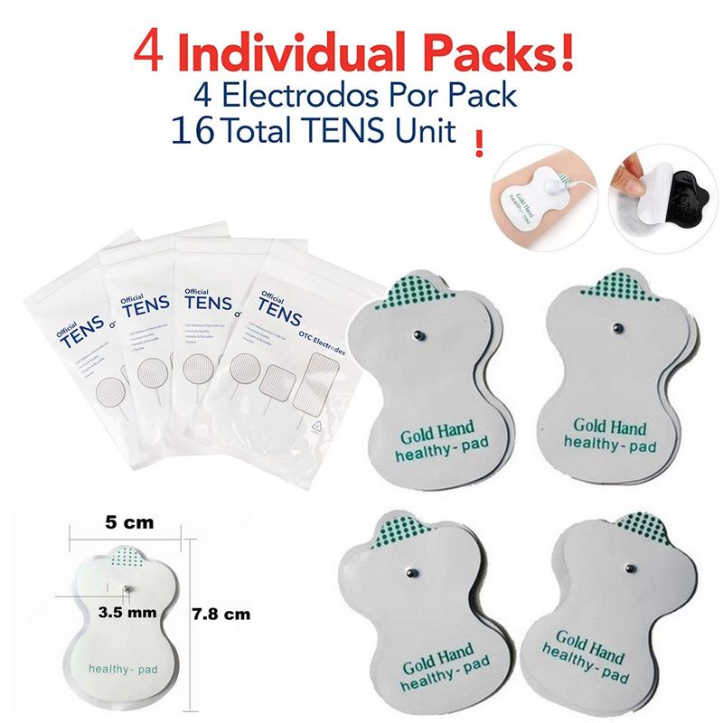 GENERICO - Pack de 16 electrodos premium de 8''x 5 ''